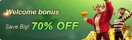 welcome bonus 70% OFF